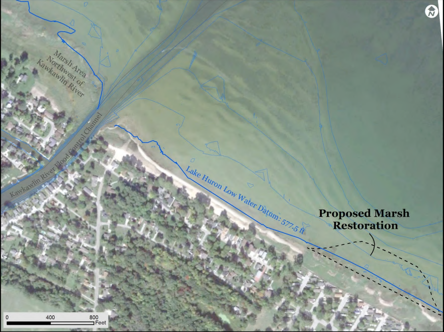 Collage of maps showing the Nebagamon Creek Restoration Culvert Removal and River Improvements