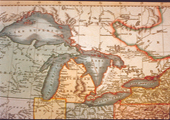 Drawing, Historical Map of Great Lakes Region